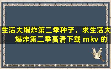 生活大爆炸第二季种子，求生活大爆炸第二季高清下载 mkv 的 720p的 迅雷种子